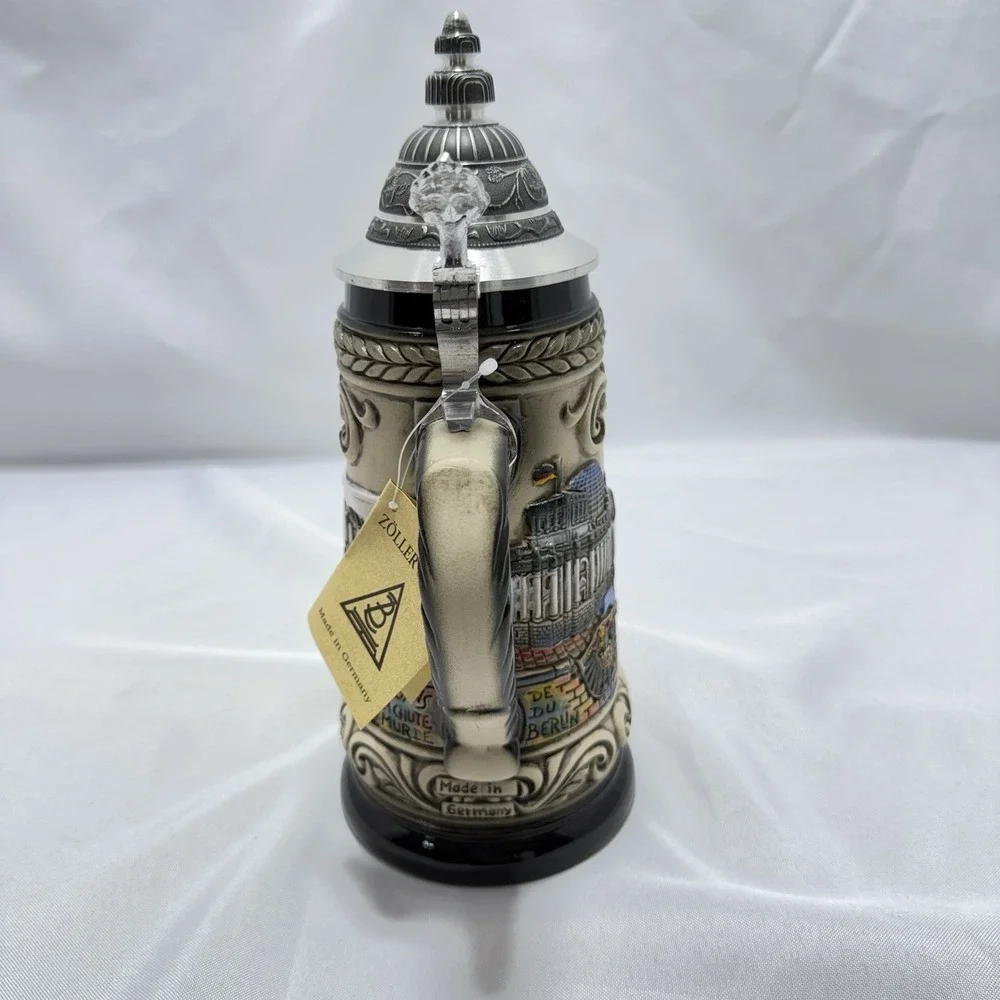 Zoller Born Beer Stein 30 Year Fall Of Berlin Wall #207/5000 Pewter Lid Mint COA